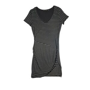 athleta asymmetrical dress Athleta Women's M Asymmetrical Draped Stretch Modal Lightweight Dress Black